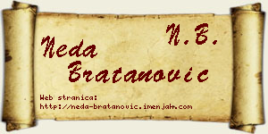 Neda Bratanović vizit kartica